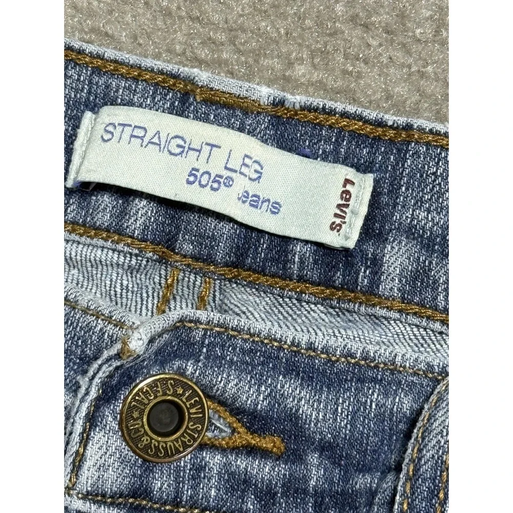 Levis 505 Jeans Mens 36x31 Blue Straight‎ Leg Medium Wash Classic Denim Pants